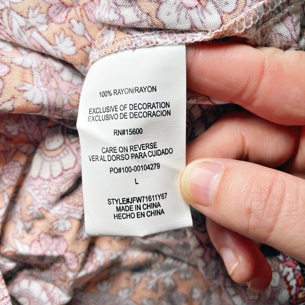 Mason & Belle Women's Paisley Print Top - Orange, Pink, and White - Picture 8 of 13